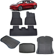 TESLA NEW MODEL 3 RHD Floor Mats x 6 pcs 3D XPE Textured Waterproof Anti-Slip - 2023-2024