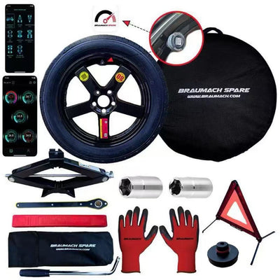 TESLA Spare Wheel Kit Space Saver Tyre for Model 3 - 2 TONNE JACK - SR LR, Performance, Highland - 2017-2025