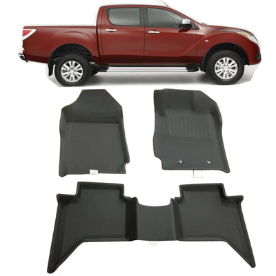 3D Floor Mats for MAZDA BT50 XPE Textured look -Front and Rear Set 2011-2023