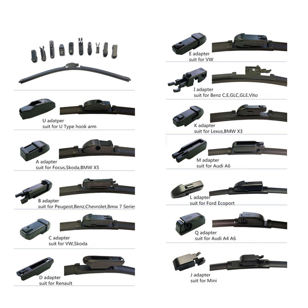 Wiper Blades Aero BMW 6 Series (For E63 E64) SEDAN 2004-2011 FRONT PAIR