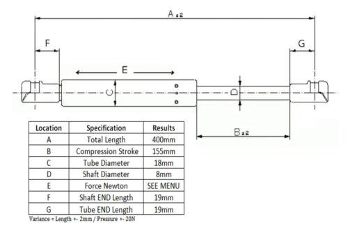 Gas Struts 600mm - Pressure Release 200N - Adjustable - Caravan - Trailer - Toolbox - (Pair) BRAUMACH Auto Parts & Accessories 