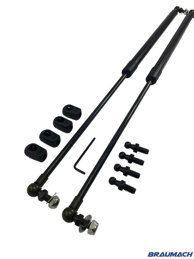 GAS STRUTS 775mm - PRESSURE RELEASE 1100N - ADJUSTABLE - CARAVAN - TRAILER - TOOLBOX - (PAIR) BRAUMACH Auto Parts & Accessories 