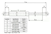 GAS STRUTS 850mm - PRESSURE RELEASE 200N - ADJUSTABLE - CARAVAN - TRAILER - TOOLBOX - (PAIR) BRAUMACH Auto Parts & Accessories 