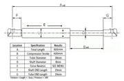 GAS STRUTS 925mm - PRESSURE RELEASE 600N - ADJUSTABLE - CARAVAN - TRAILER - TOOLBOX - (PAIR) BRAUMACH Auto Parts & Accessories 