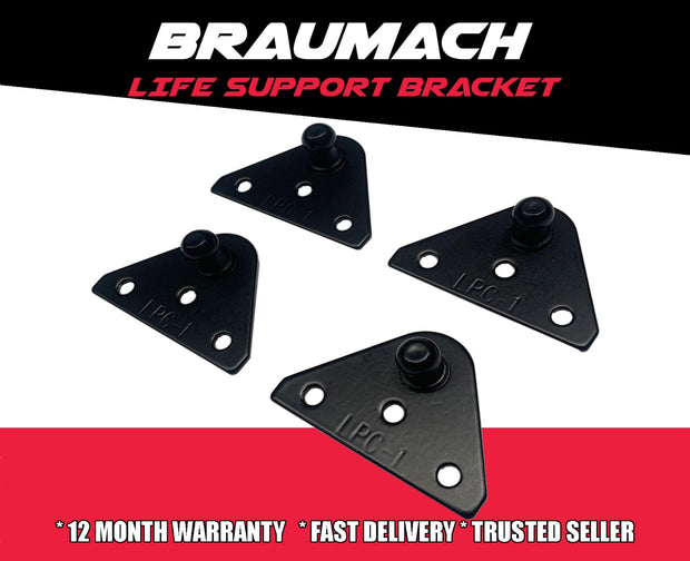 BRACKETS RIGHT ANGLE INTERNAL BALL suit GAS STRUTS 10MM BLACK ZINC (4PCS)