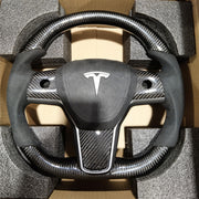 TESLA MODEL 3 - REAL CARBON FIBER Steering Wheel Heated - 2019-2023