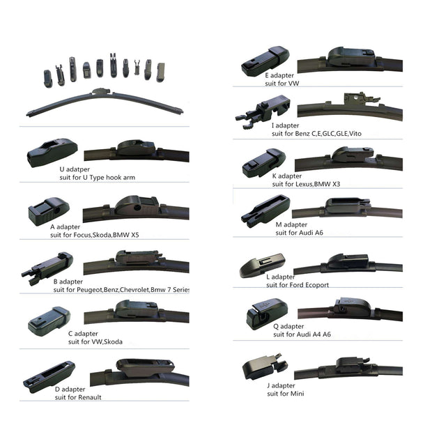 Braumach Front Wiper Blades Aero for Ford Falcon FG Cab Chassis 2008-2014