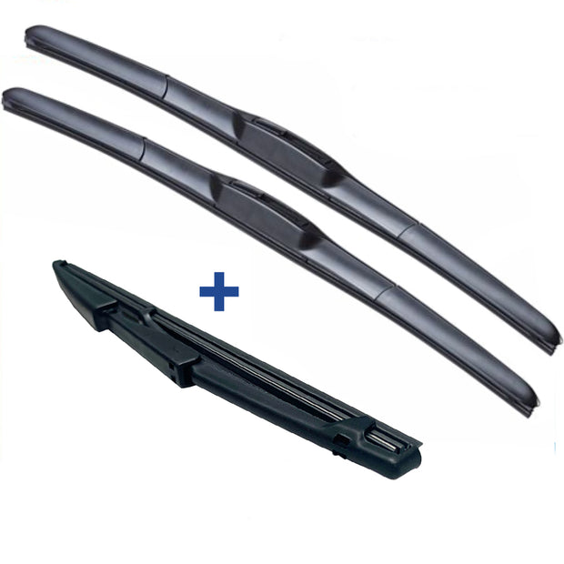 Wiper Blades Hybrid Aero For Toyota Echo HATCH 1999-2005 For FRONT PAIR & REAR 3xBL