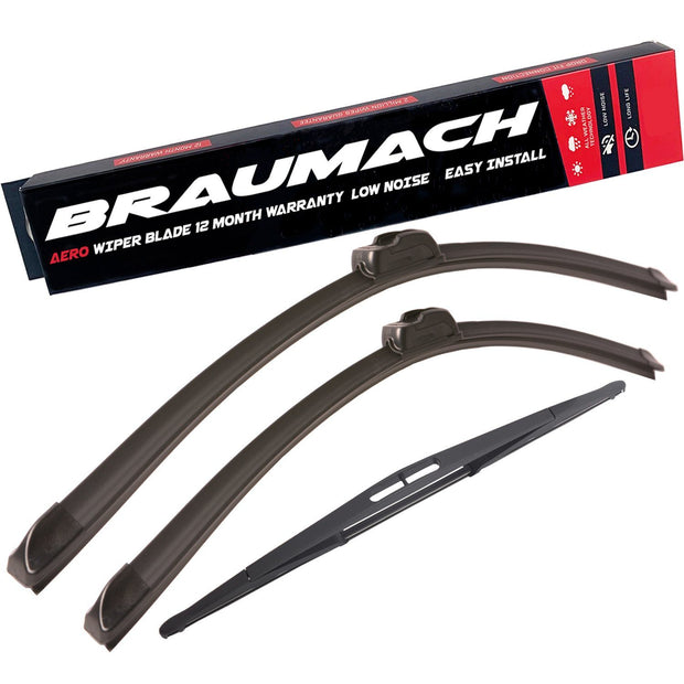 Wiper Blades Aero For Daihatsu Charade HATCH 1996-2000 FRONT PAIR & REAR BRAUMACH Auto Parts & Accessories 