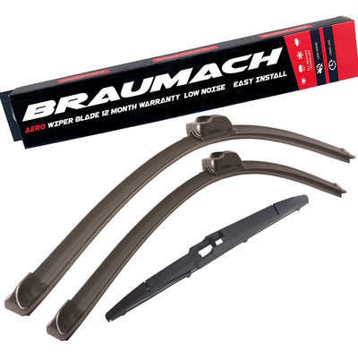 Wiper Blades Aero For Holden Barina Spark HATCH 2010-2016 FRT PAIR & REAR 3xBLD BRAUMACH Auto Parts & Accessories 