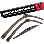 Wiper Blades Aero For Kia Sportage SUV 2001-2004 FRONT PAIR & REAR BRAUMACH Auto Parts & Accessories 