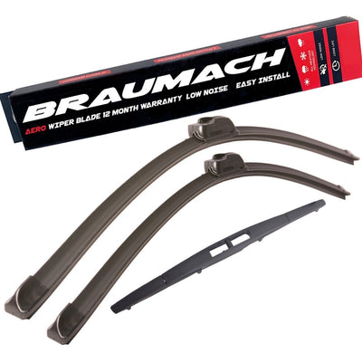 Wiper Blades Aero For Mitsubishi Grandis VAN 2004-2010 FRONT PAIR & REAR BRAUMACH Auto Parts & Accessories 