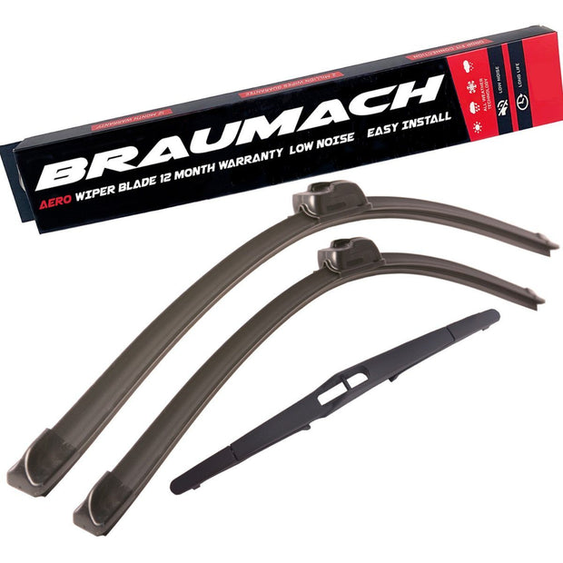 Wiper Blades Aero For Saab 9-5 HATCH 1997-2005 FRONT PAIR & REAR BRAUMACH Auto Parts & Accessories 