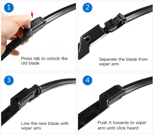 Wiper Blades Aero For SKODA FabiaPost Facelift HATCH 2013-2014 FRT PAIR&REAR 3xBL BRAUMACH Auto Parts & Accessories 