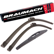 Wiper Blades Aero For Suzuki SX4 S-Cross HATCH 2013-2016 FRT PAIR & REAR 3xBLD BRAUMACH Auto Parts & Accessories 