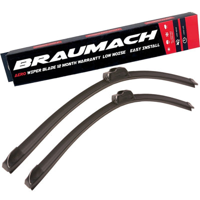 Wiper Blades Aero For Toyota Landcruiser (For 100 Series) SUV 1998-2002 FRONT PAIR BRAUMACH Auto Parts & Accessories 