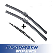 Wiper Blades Aero Porsche Cayenne 92A SUV 2007-2017 FRONT PAIR & REAR BRAUMACH Auto Parts & Accessories 