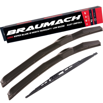 Wiper Blades Hybrid Aero BMW 3 Series (For E36) COMPACT 1994-2000 FRONT PAIR & REAR BRAUMACH Auto Parts & Accessories 