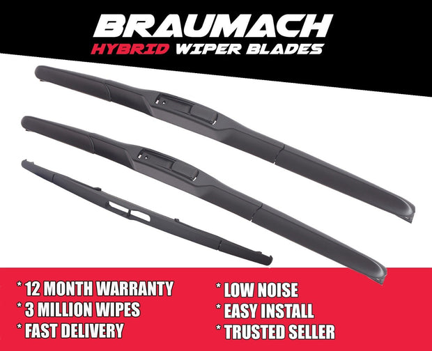 Wiper Blades Hybrid Aero Citroen Dispatch (For G9C) VAN 2008-2016 FRONT PAIR & REAR BRAUMACH Auto Parts & Accessories 