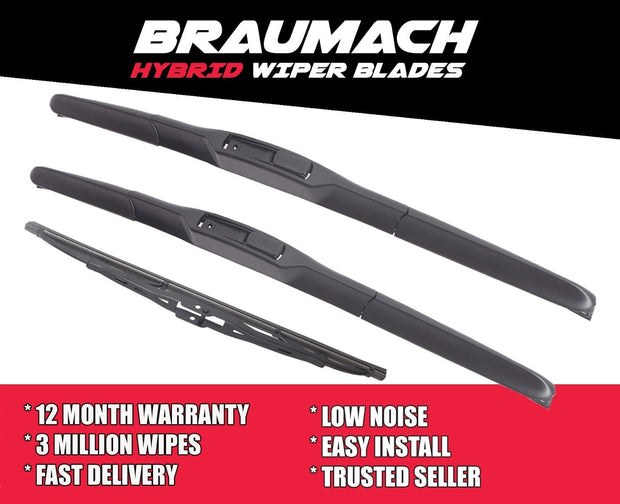 Wiper Blades Hybrid Aero Daihatsu Charade (For L2) HATCH 2003-2006 FRONT PAIR & REAR BRAUMACH Auto Parts & Accessories 