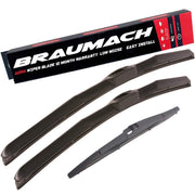 Wiper Blades Hybrid Aero Daihatsu Sirion (For M301S) HATCH 2005-2013 FRONT PAIR & REAR BRAUMACH Auto Parts & Accessories 