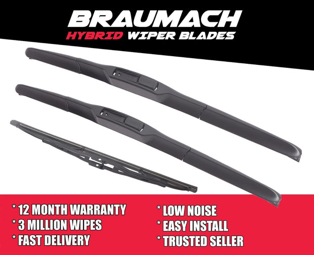 Wiper Blades Hybrid Aero For Daihatsu Pyzar WAGON 1997-2000 FRONT PAIR & REAR BRAUMACH Auto Parts & Accessories 