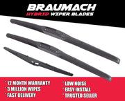 Wiper Blades Hybrid Aero For SsangYong Korando SUV 2011-2016 FRONT PAIR & REAR BRAUMACH Auto Parts & Accessories 