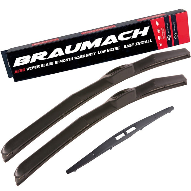 Wiper Blades Hybrid Aero For Subaru Outback WAGON 2003-2009 FRT PAIR & REAR 3xBL BRAUMACH Auto Parts & Accessories 