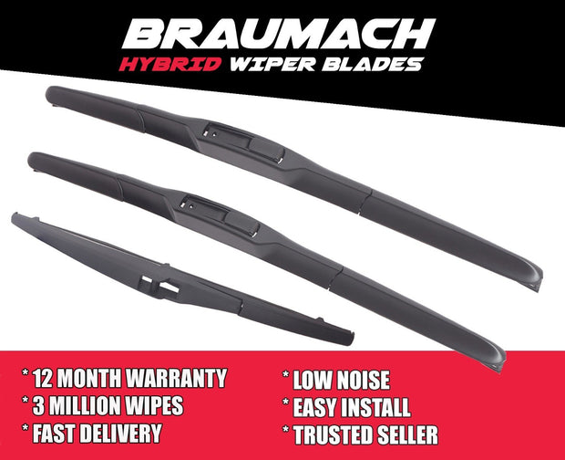 Wiper Blades Hybrid Aero For Toyota Avensis Verso (For ACM20, 21) WAGON 2001-2010 FRONT PAIR & REAR BRAUMACH Auto Parts & Accessories 