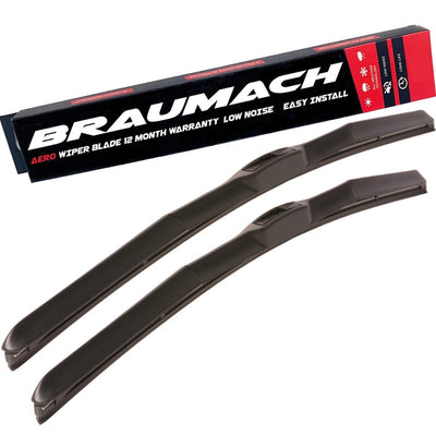 Wiper Blades Hybrid Aero For Toyota Landcruiser (For 100 Series) SUV 1998-2002 FRONT PAIR BRAUMACH Auto Parts & Accessories 