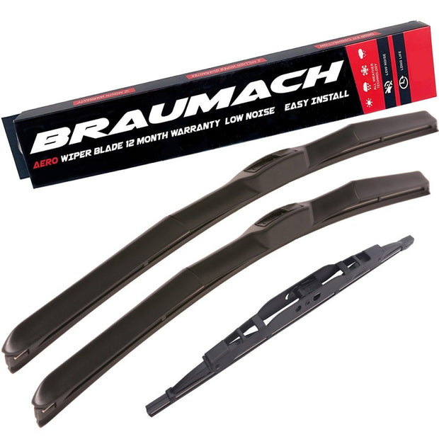 Wiper Blades Hybrid Aero Ford Explorer (For UN, US) SUV 1996-2001 FRONT PAIR & REAR BRAUMACH Auto Parts & Accessories 