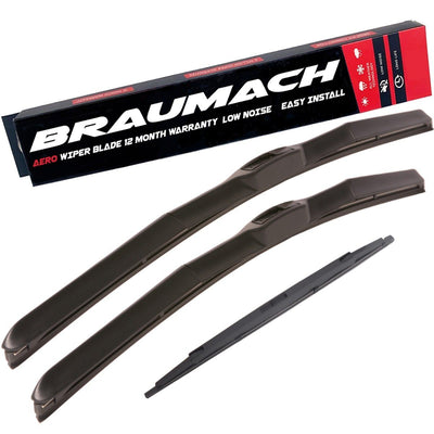 Wiper Blades Hybrid Aero Holden Viva (For JF) HATCH 2005-2009 FRONT PAIR & REAR BRAUMACH Auto Parts & Accessories 