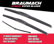 Wiper Blades Hybrid Aero Honda Civic UK Version (For 8th Gen FD) HATCH 2009-2011 FRONT PAIR & REAR BRAUMACH Auto Parts & Accessories 