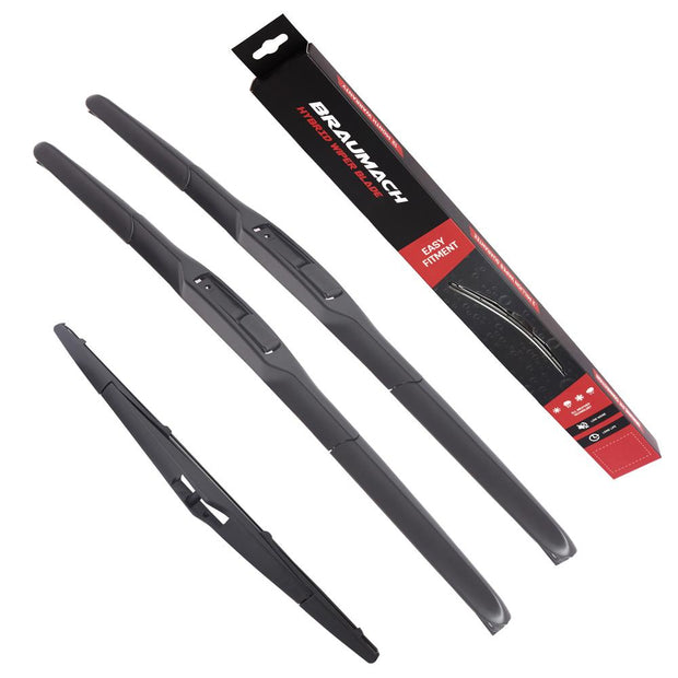 Wiper Blades Hybrid Aero Hyundai ix35 (For LM) SUV 11-2010-7-2015 FRONT PAIR & REAR BRAUMACH Auto Parts & Accessories 