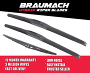 Wiper Blades Hybrid Aero Jeep Cherokee (For XJ) SUV 1998-2001 FRONT PAIR & REAR BRAUMACH Auto Parts & Accessories 