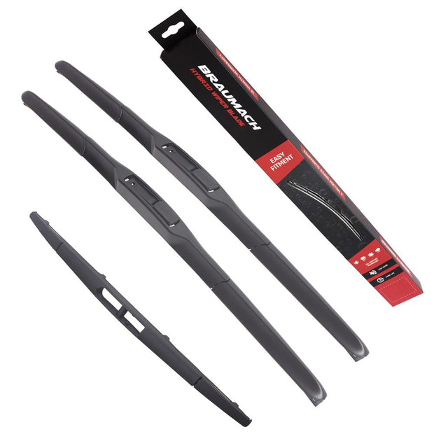 Wiper Blades Hybrid Aero Mitsubishi Challenger (For PB) SUV 2009-2013 FRONT PAIR & REAR BRAUMACH Auto Parts & Accessories 