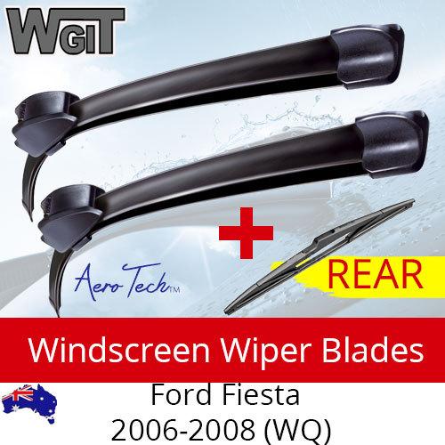 Wiper Blades Kit Front Rear For FORD Fiesta 2006-2008 (WQ) Aero Design 3 x Blades BRAUMACH Auto Parts & Accessories 